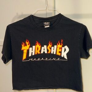 Thrasher Graphic Tee with Flame Logo